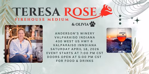 Teresa Rose Firehouse Medium at Anderson's Winery in Valparaiso Indiana