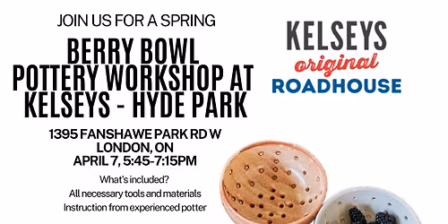 Berry bowl pottery class at Kelseys - Hyde park