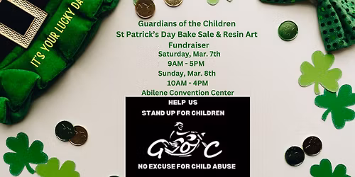 Guardians of the Children *Abilene* St. Patrick's Day Bake Sale & Resin Art Fundraiser