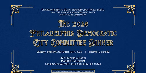 2026 Philadelphia Democratic City Committee Autumn Dinner