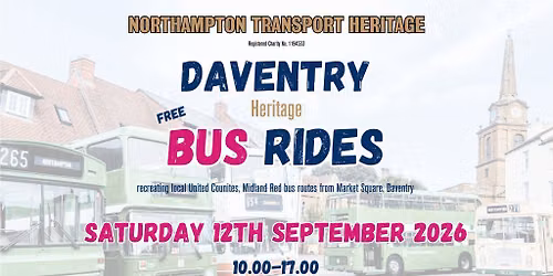 FREE Daventry Heritage Bus Rides - Heritage Open Days 2026