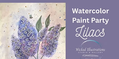Lilacs Watercolor Paint Party 