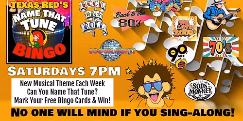Suds Monkey ATX presents Texas Red Entertainment Saturday Night Name That Tune BINGO with Bob @7pm