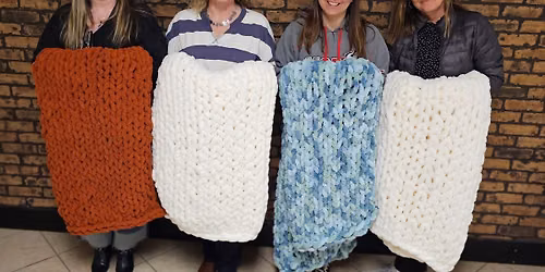 12 SPOTS LEFT! Oct 4th - Harbor Brewing Co - Lake Villa Chunky Knit Blanket Workshop