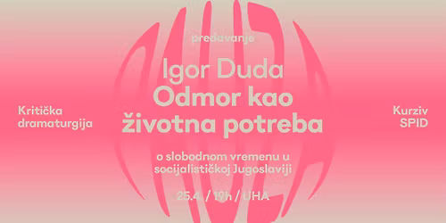 Igor Duda: Odmor kao z\u030civotna potreba