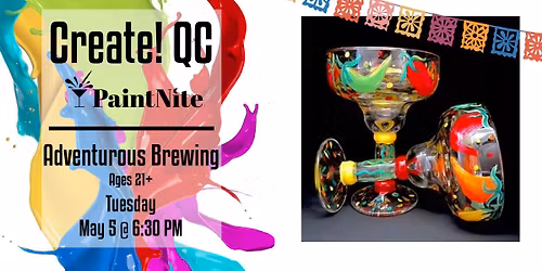 SOLD OUT Paint Nite at Adventurous Brewing: Cinco De Mayo Fiesta Chili Margarita Glasses (set of 2)
