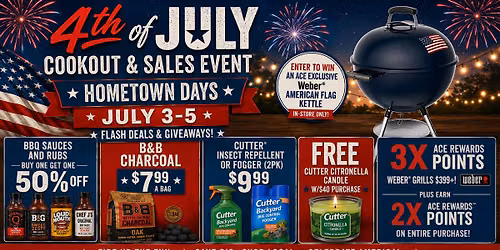 4TH OF JULY HOMETOWN DAYS COOKOUT AND SALE