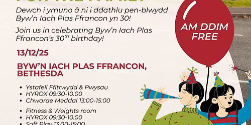 Penblwydd Byw'n Iach Plas Ffrancon Birthday