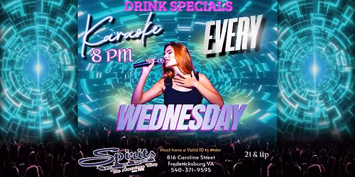 Karaoke EVERY Wednesday at Spirits!