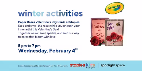 Paper Roses Valentine's Day Cards at Staples Calgary South Store 62