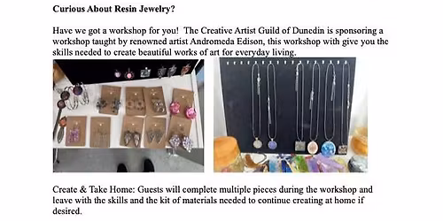 Creative Artists Guild Sponsored Resin Jewelry Workshop