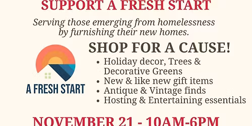 A Fresh Start Holiday Pop-Up Sale & Fundraiser