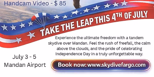 Mandan Airport Independence Day Tandem Skydive With Skydive Fargo