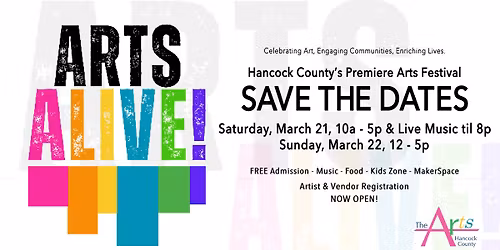 Arts Alive 2026 Hancock County Premiere Art Festival