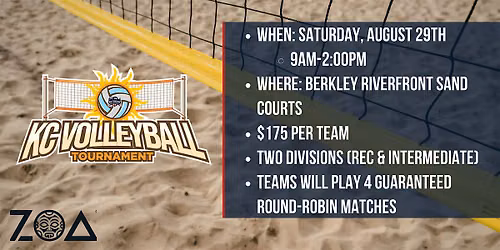 Summer Sand Bash Volleyball Tournament Presented by ZOA Energy