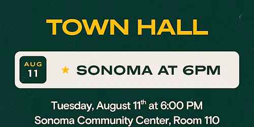 New Day Tour, Sonoma Town Hall Eric Jones for Congress CA-4