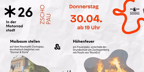 Maibaumsetzen mit Lampionumzug zum H\u00f6henfeuer