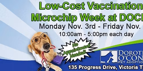 Low-Cost Vaccination & Microchip Week at DOCPAC!