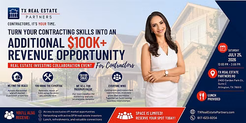 Real Estate Investing Collaboration Event for Contractors | Turn Your Skill