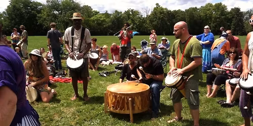 Community Drum Circle event at Schiller Park (German Village).