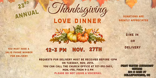 23rd Annual Thanksgiving LOVE Dinner