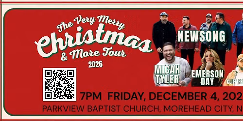 The Very Merry Christmas Tour with NewSong, Micah Tyler, Emerson Day, and Cliff Preston