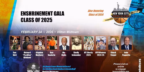 NYCBHOF Class of 2025 Enshrinement Gala 