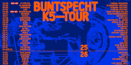 BUNTSPECHT - K5 Tour 2025 | Kantine Augsburg [AUSVERKAUFT]
