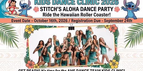 Ashwaubenon Dance Team's - Kids Dance Clinic - October 16th 2026 (Registration Due - September 24th)