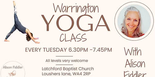 Warrington Tuesday Yoga Class 6.30pm - 7.45pm. All levels welcome