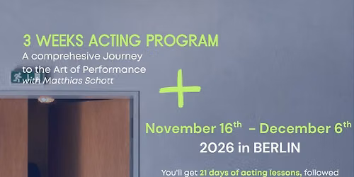 3 Week \u2013 Acting Program