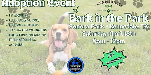 Adoption Event at Bark in the Park