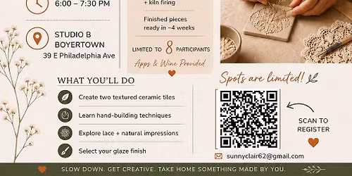 Clay and Connect Textured Tile Workshop