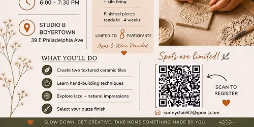 Clay and Connect Textured Tile Workshop
