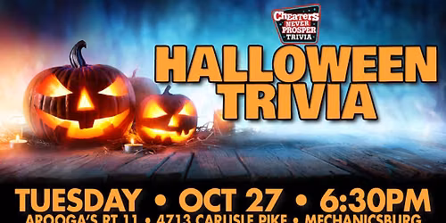 Halloween Trivia at Arooga's Rt 11 - Mechanicsburg