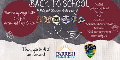 Back to School BBQ and Backpack Giveaway