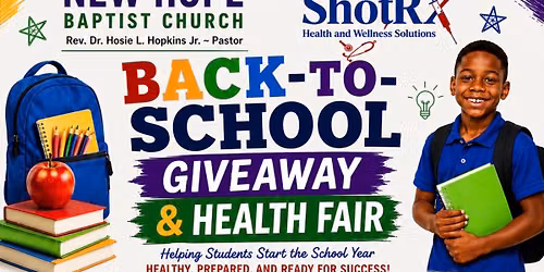 Back to school Giveaway and Health Fair