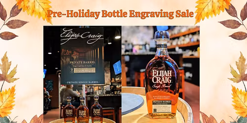 Pour Barrel Pick Bottle Engraving and Sale