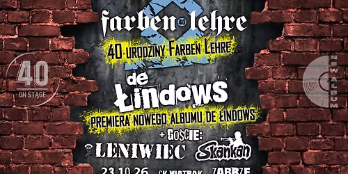 40 lat Farben Lehre / De Łindows - nowa płyta + Leniwiec +Skankan