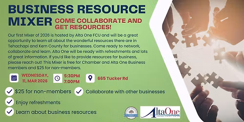 Business Resource Mixer - Hosted by Alta One FCU