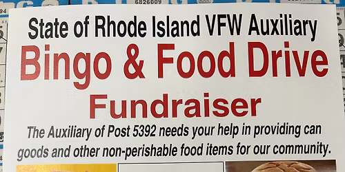 Cash Bingo at the Tiverton VFW. 5 Canned food=Sandwich