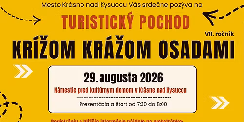 Turistick\u00fd pochod Kr\u00ed\u017eom kr\u00e1\u017eom osadami