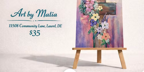 Floral Easter Cross Paint Party