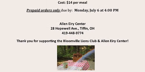 Bloomville Lions Club Fundraiser Dinner