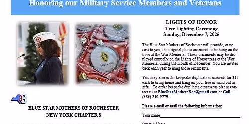 Blue Star Mothers Lights of Honor Ceremony 2025