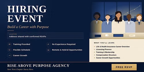 HIRING EVENT | LIFE & HEALTH INSURANCE AGENTS