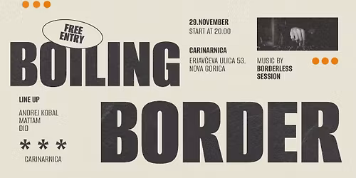 Boiling Border: Mattam, Did & Andrej Kobal  / special end-of-the-year edition of Borderless Sessions