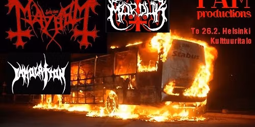 Bussireissu Turusta Mayhem\/Marduk\/Immolation -keikalle Helsinkiin 26.2.