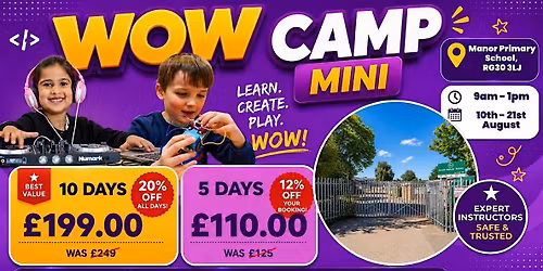 Manor Primary School Summer WOW Camp (10th - 14th August)