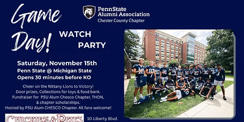 Penn State Game Day Watch Party November 15th MSU Time TBA